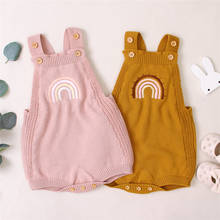 Macacão infantil de arco-íris com alça, roupas para bebês recém-nascidos, meninos e meninas, sem mangas, roupas de verão 2024 - compre barato