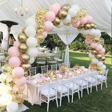 Kit de arco e balões de macaroon, conjunto de balões de guirlanda dourada com confete, de decoração de casamento, conjunto de festa de aniversário com 100 peças 2024 - compre barato