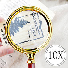 Карманная Лупа Urijk 10X, портативная ретро ручная лупа, лупа, стекло для чтения инспекционных монет 60/70/80/90 мм 2024 - купить недорого