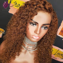 180% Dark Brown Color Side Part Kinky Curly Hair 13x4 Lace Front Human Hair Wigs PrePlucked Brazilian Wigs Curly Remy Human Hair 2024 - buy cheap