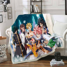 Одеяло с меховым принтом и забавными персонажами Fairy Tail, одеяло на кровать, домашний текстиль, сказочный стиль 21 2024 - купить недорого