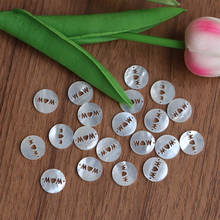 100pcs Hot!! Natural 15mm MOM Letter Pearl MOP shell Round MAMA Letter Mother of Pearl shell for DIY Jewelry Mother's Day 2024 - buy cheap