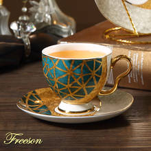 Luxury Bone China Tea Cup Saucer Spoon Set 250ml Coffee Cup Gold Porcelain Tea Set Ceramic Teacup Cafe Espresso Cup Dropship 2024 - buy cheap