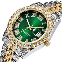 Relógio de pulso cristal estrelado masculino, relógio de pulso ponteiro e analógico para homens hip hop 2024 - compre barato