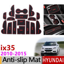 Anti-Slip Rubber Gate Slot Cup Mats for Hyundai ix35 2010-2015 LM Tucson ix Accessories Stickers 2010 2011 2012 2013 2014 2015 2024 - buy cheap