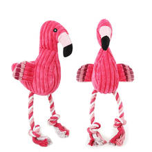 Brinquedos de pelúcia para cachorros, brinquedos de mordedor de algodão com flamingo, brinquedos vocalizadores para animais de estimação 2024 - compre barato