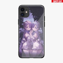 Re zero ram capa de celular de silicone, capa bonita de silicone temperado anime para iphone 6 6s 7 8 plus x xr xs 11 pro max 2024 - compre barato