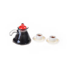 Hot Sale Doll House Mini 3 Pcs Set Coffee Pot Cup And Saucer Dollhouse Miniature 2024 - buy cheap