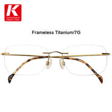 Pure Titanium Frameless Glasses Frame Men Rimless Optical Hyperopia Customized Prescription Eyeglasses Lenses Frameless Eyewear 2024 - buy cheap
