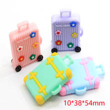4Pcs Simulation Mini Luggage Case PVC Soft Korean Fashion Flower Trolley Case DIY Crafts  Car Bag Keychain Accessories 2024 - buy cheap
