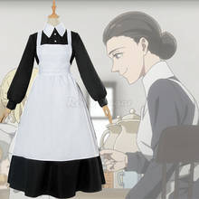 Disfraz de Anime The Promised Neverland para niñas, traje de Neverland, juliusoku no Neverland, para fiesta de Halloween, conjunto de vestido de sirvienta y delantal, C76M146 2024 - compra barato