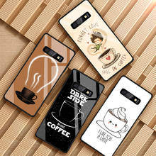 Princesa chefe do sexo feminino café vidro temperado caixa do telefone para samsung galaxy s8 s9 s10 s20 plus j8 j6 j4 2018 nota 8 9 10 concha 2024 - compre barato