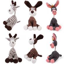 Pet Toy Donkey Shaped Corduroy Chew Toy For Dog Puppy Squeaker Squeaky Fun Plush Bone Molar Toy Pet Training Dogs Supplies 2024 - buy cheap