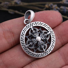 Colgante de plata auténtica s990 para hombre, con diamantes budistas, estilo retro étnico, buena suerte, protege del mal 2024 - compra barato