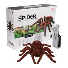 Детский подарок, страшный жуткий мягкий плюшевый паук с дистанционным управлением, инфракрасная радиоуправляемая игрушка Тарантул 634F 2024 - купить недорого