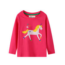 Camiseta unicórnio infantil de manga comprida, blusa para crianças, unicórnio, outono, roupas para crianças, 2021 2024 - compre barato