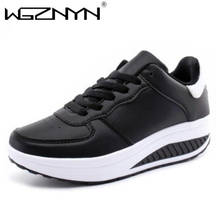 NEW Women Sneakers Breathable Waterproof Wedges Platform Vulcanize Shoes Woman Sneakers Leather Casual Sport Shoes Zapatos Mujer 2024 - buy cheap