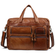 Homens de couro genuíno negócios messenger bags para homens bolsa de ombro maleta crossbody pacote retro casual saco de viagem de escritório 2024 - compre barato
