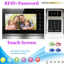 Home Security Video Intercom 7 Inch Touch Screen Video Door Phone Doorbell Fingerprint RFID Password Unlock Visual Intercom KIT 2024 - buy cheap