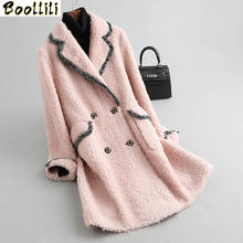 Boollili real casaco de pele feminino ovelha shearling casaco de inverno das mulheres reais casacos de lã coreano longo jaquetas manteau femme 2024 - compre barato