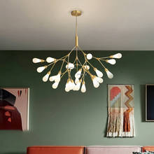 Роскошный подвесной светильник для ресторана в скандинавском стиле, современный светодиодный стеклянный блеск, лофт, люстры, Потолочная люстра для гостиной 2024 - купить недорого
