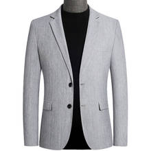 Весенне-осенний мужской повседневный блейзер в английском стиле, приталенный деловой мужской костюм для свадебной вечеринки, мужские пиджаки 2024 - купить недорого