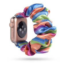 Scrunchie pulseira para apple watch, 44mm 40mm iwatch 38/42mm, mulheres, cinto elástico, pulseira apple watch 5 4 3 se 6 2024 - compre barato