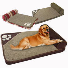 Cama para cachorro/gato, tamanho grande, removível, para animais de estimação, cachorro, canil, travesseiro quadrado, golden retriever husky, pets, grande 2024 - compre barato