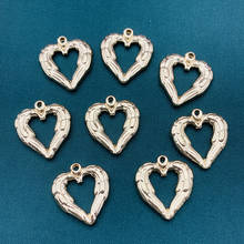 10 piezas en forma de corazón, 22x20mm, aleación de ala de Ángel, amuletos de amor, joyería de Metal de Color dorado, dijes aptos para corazones, pendientes, accesorios DIY 2024 - compra barato