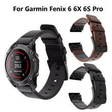 Correa de cuero genuino para reloj Garmin Fenix, correa de ajuste rápido de 26, 20 y 22mm para 6, 6S, 6X Pro, 5X, 5S, 5 Plus, Fenix 3, Forerunner 935 2024 - compra barato