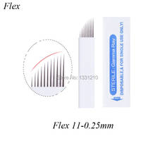 Kit 50 pcs Agulhas Laminas Tebori 11 Flex Microblading Blade Permanent Makeup Hit The Fog Eyebrow Tattoo For Microblading Pen 2024 - buy cheap