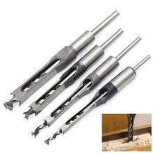 4PCS HSS Twist Drill Bits Square Auger Mortising Chisel Drill Set Square Hole Woodworking Drill Tools Kit Set Extended SawTP-021 2024 - buy cheap