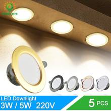 5 pçs downlight led 3w 5 3000k 4500k 6000k led downlight ac 220v teto downlight cozinha sala de estar interior recesso downlight 2024 - compre barato