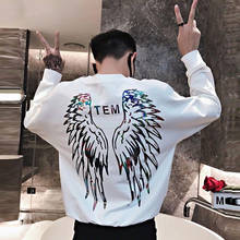 Cool White Wings Hoodies Japan Harajuku Sweatshirts Fashion Hip Hop Hoodie Streetwear Casual O-neck Autumn Gothic Hoodie Men 2024 - buy cheap