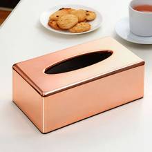 Elegant Rose Gold Rectangle Napkin Paper Rack Tissue Box Towel Napkin Container Holder Home Office Car X4YD 2024 - buy cheap
