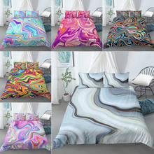 Rainbow Marble Design Duvet Cover Set with Zipper Closure Printed Bedding Set 1 Duvet Cover +1/ 2 Pillow Shams Marble Bedding 2024 - buy cheap