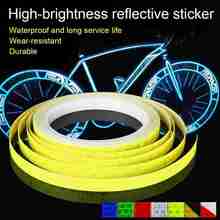 Adesivos refletivos para bicicleta, fita adesiva fluorescente para ciclismo, decoração de carro e roda de bicicleta, 1cm x 8m, acessórios para motocicletas 2024 - compre barato