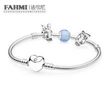 FAHMI Book Di 100%925 Sterling Silver Donald and Daisy Bracelet Set fit DIY Original charm Bracelets jewelry A set of prices 2024 - buy cheap