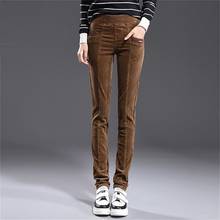 Free shipping 2019 women's new autumn and winter corduroy casual pants loose thin strip elastic waist pants 2024 - buy cheap