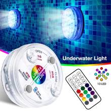 Luz subacuática IP68 impermeable resistente al desgaste, lámpara LED sumergible para piscina con mando a distancia RF para acuarios, fuentes y acuarios 2024 - compra barato