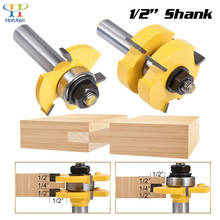 2 pc 1/2'' Shank High Quality Tongue Groove Joint Assembly Router Bits Set Stock Wood Cutting Tool Milling Cutters 12.7mm Shank 2024 - buy cheap