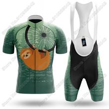 Sloth-Conjunto de Ropa de Ciclismo para hombre, camisetas y pantalones cortos con tirantes, Maillot de verano para Ciclismo de montaña, 2021 2024 - compra barato