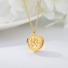 Four Leaf Clover Pendants Necklaces For Women Choker Stainless Steel Gold Chain Round Charm Modern Trendy Lucky Jewelry Gifts 2024 - buy cheap