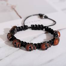 Fashion CZ Zircon Skeleton Beads Bracelets & Bangles 7 Color Luxury Handmade Hippie Boho Braided Bracelet Homme 2024 - buy cheap