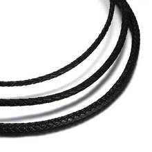 3/4/5mm Wide Men Women Silver Color 316L Stainless Steel Buttons Black Leather Choker Necklace Jewelry Christmas Gift 45cm/50cm 2024 - buy cheap