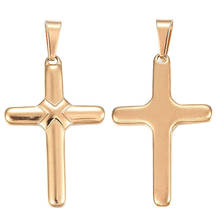 2pcs 304 Stainless Steel Cross Pendants Golden pendants for necklace Fashion jewelry making DIY 27x17.5x2.5mm, Hole: 6x3mm F80 2024 - buy cheap