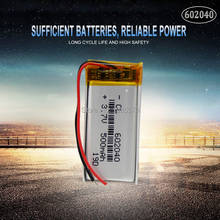 3.7 v 500 mah 602040 polímero íon de lítio/li-ion bateria recarregável para mp3 mp4 gps gravador de voz backup power pc relógio inteligente 2024 - compre barato