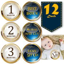 12 Pcs Baby Pregnant Monthly Stickers Round Memory Recording Milestone Sticker 23GD 2024 - buy cheap