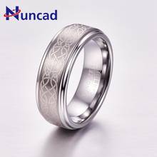 Nuncad Men's 8mm Laser Knot Brush Tungsten Carbide Wedding Band Rings Polished Engagement Ring 2024 - buy cheap