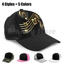 Music : Notes , Scale gorra de béisbol ajustable Snapback sombreros Hip Hop Piano Bass músico clarinete saxofón flauta de viento de madera Clef 2024 - compra barato